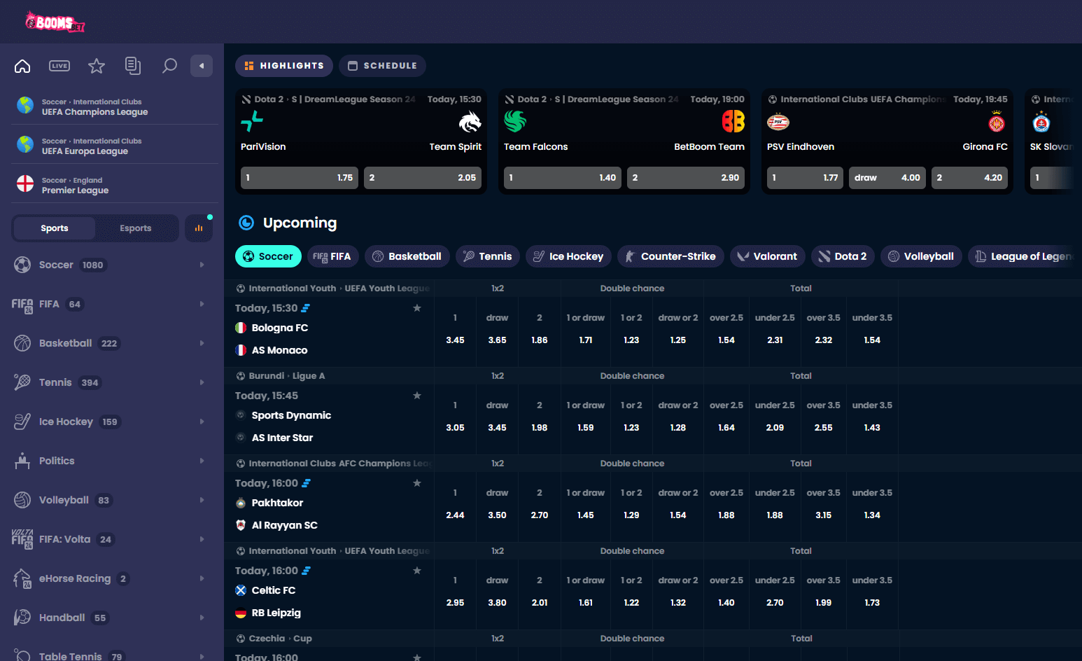 Kenmerken en voordelen van de bookmaker Boomsbet